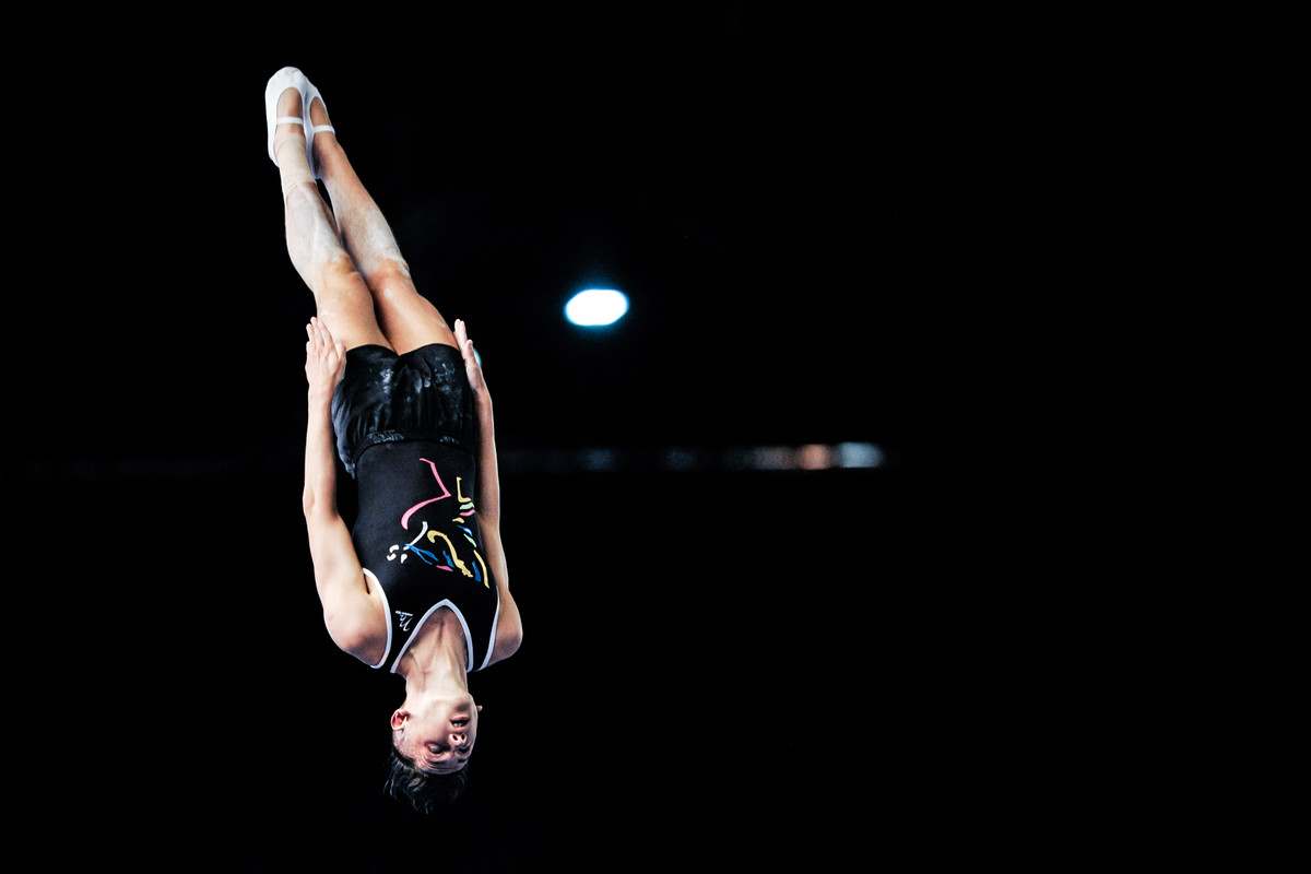 Trampoline gymnast Luke Strong enjoys being airborne