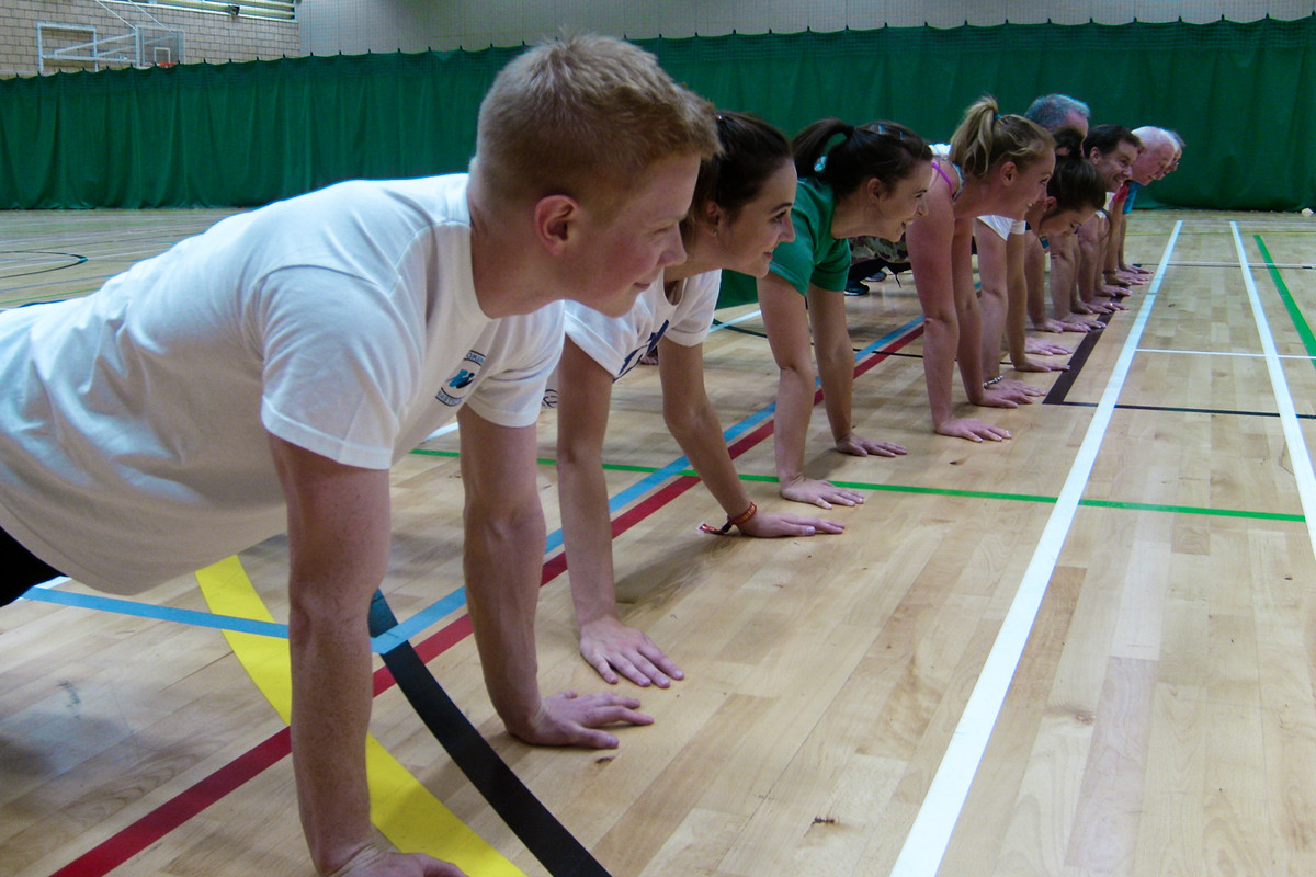 Planks and press ups for this group of GymFit gymnasts
