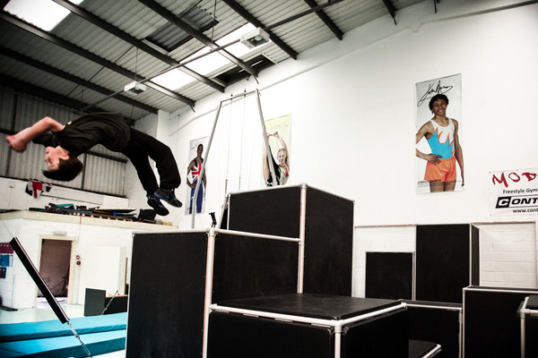 gymnast performs epic backflip off the top block at a FreeG session, for freesty