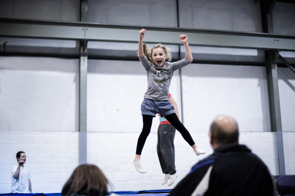 Young trampolinist having fun